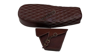 Royal Enfield Interceptor 650 Genuine Leather Dual Seat With Side Panel Bags D3