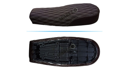 Royal Enfield GT and Interceptor 650 Coffee Brown Leatherite Dual Seat D19