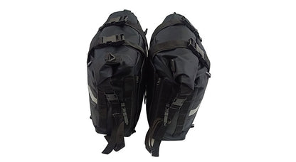 Royal Enfield Meteor 350cc Canvas Saddle Bags Pair Black With Mounting D1