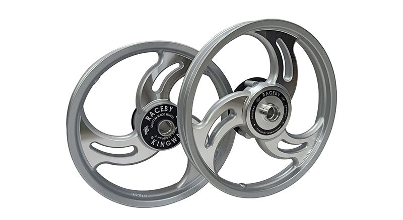 Royal Enfield Classic 500cc Front and Rear 3 Spoke Silver Alloy Wheel Rims