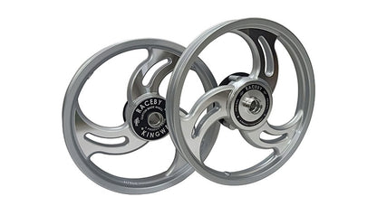 Royal Enfield Classic 500cc Front and Rear 3 Spoke Silver Alloy Wheel Rims