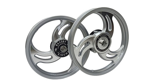 Royal Enfield Classic 500cc Front and Rear 3 Spoke Silver Alloy Wheel Rims