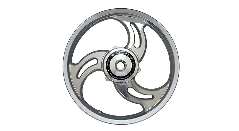 Royal Enfield Classic 500cc Front and Rear 3 Spoke Silver Alloy Wheel Rims