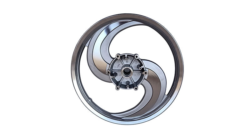 Royal Enfield Classic 500cc Front and Rear 2 Spoke Silver Alloy Wheel Rims