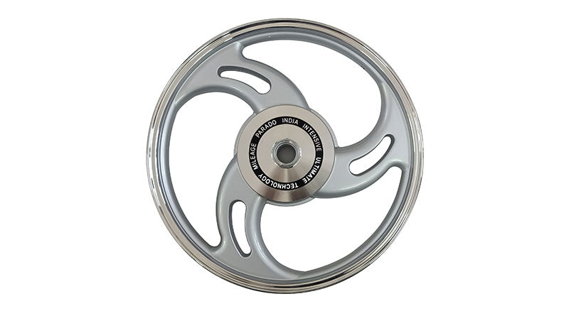 Royal Enfield Bullet 500cc Parado Front and Rear 3 Spoke Silver Alloy Wheel Rims