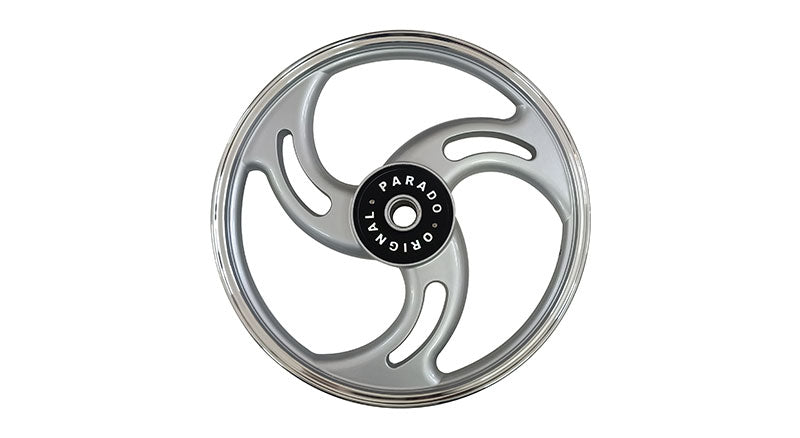 Royal Enfield Bullet 500cc Parado Front and Rear 3 Spoke Silver Alloy Wheel Rims