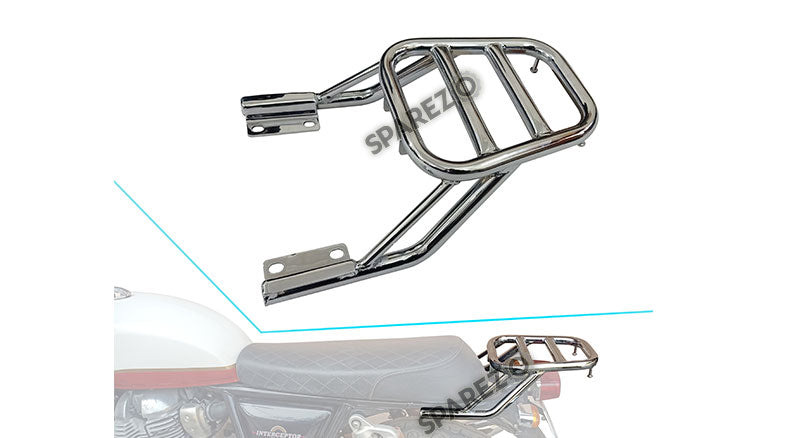 Royal Enfield GT and Interceptor 650 Rear Luggage Rack Carrier Chrome Finish