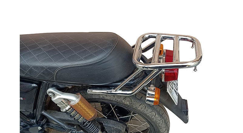 Royal Enfield GT and Interceptor 650 Rear Luggage Rack Carrier Chrome Finish