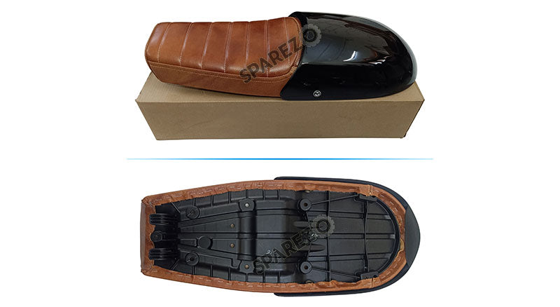 Royal Enfield GT and Interceptor 650cc Leather Dual Seat With Black Cowl  D8