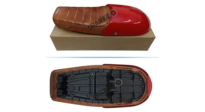 Royal Enfield GT and Interceptor 650cc Leather Dual Seat With Red Cowl  D8