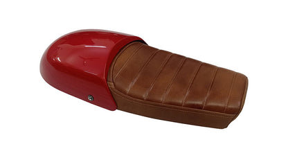 Royal Enfield GT and Interceptor 650cc Leather Dual Seat With Red Cowl  D8