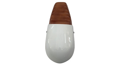 Royal Enfield GT and Interceptor 650cc Leather Dual Seat With White Cowl  D8