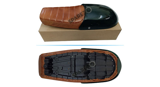 Royal Enfield GT and Interceptor 650cc Leather Dual Seat With Green Cowl D8