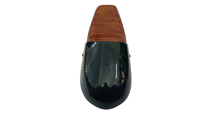 Royal Enfield GT and Interceptor 650cc Leather Dual Seat With Green Cowl D8