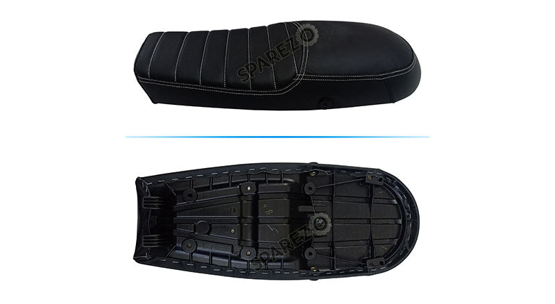 Royal Enfield GT and Interceptor 650cc Genuine Leather Dual Seat With Black Cowl D27