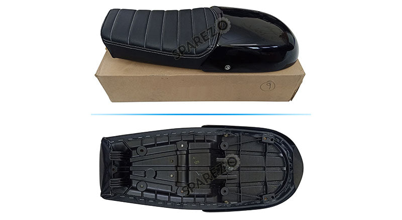 Royal Enfield GT and Interceptor 650cc Genuine Leather Dual Seat With Black Cowl D27