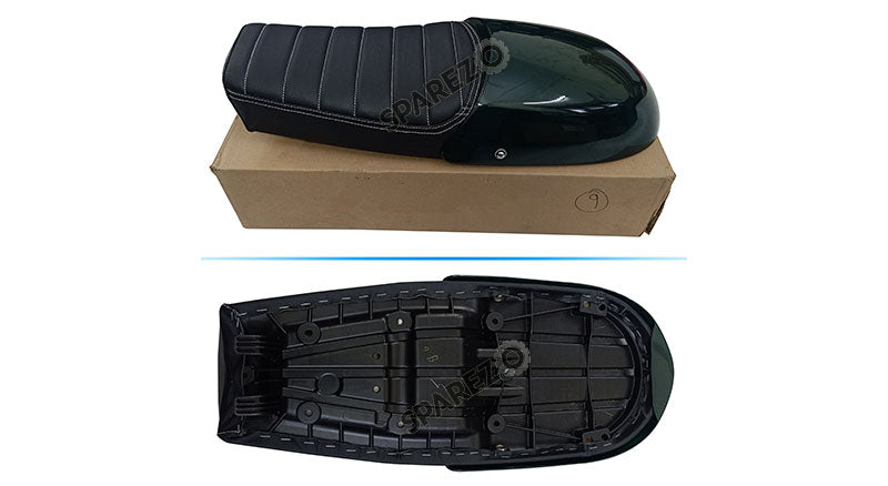 Royal Enfield GT and Interceptor 650cc Genuine Leather Dual Seat With Green Cowl D27