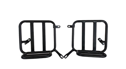 Royal Enfield Classic Reborn 350 Grey Black Leather Bags with Mounting Pair