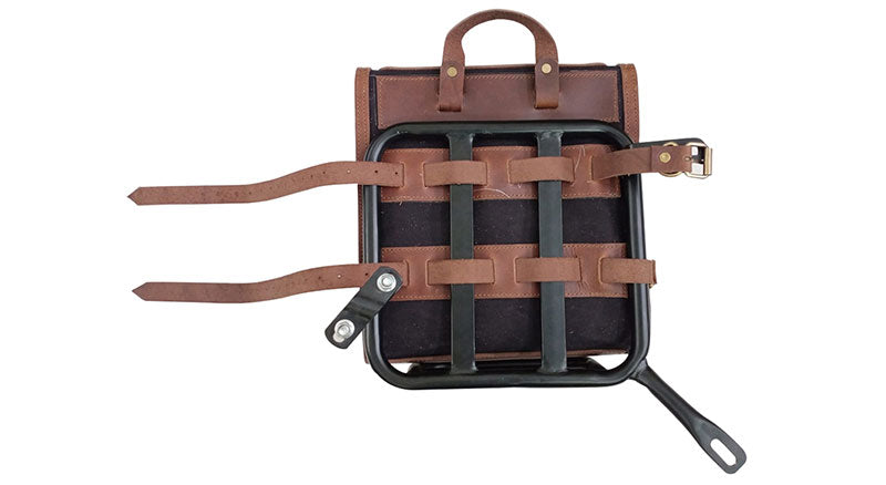 Royal Enfield New Classic Reborn 350 Canvas and Leather Bags With Mounting Pair