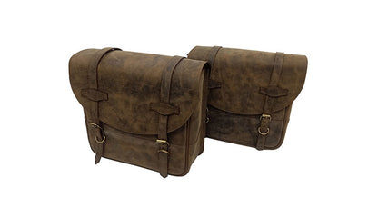 Royal Enfield New Classic Reborn 350 Leather Bags Dust Color With Mounting Pair