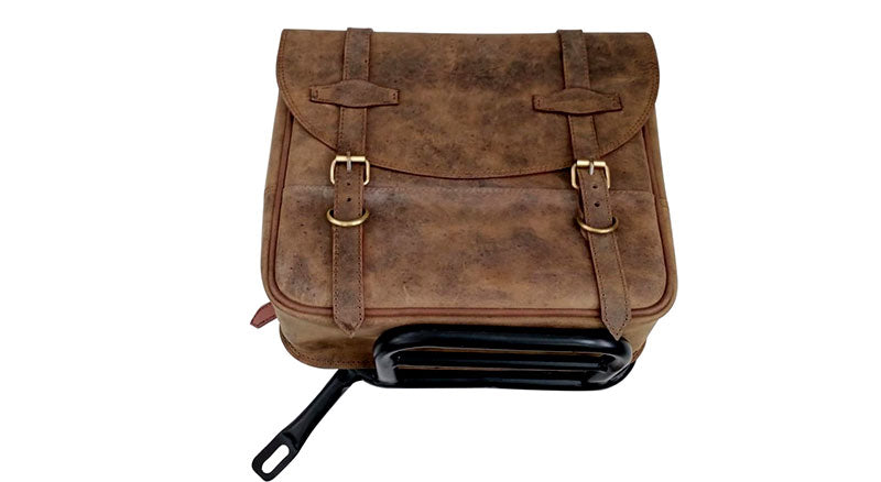 Royal Enfield New Classic Reborn 350 Leather Bags Dust Color With Mounting Pair