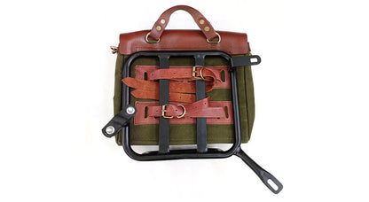 Royal Enfield New Classic Reborn 350 Olive Color Bags With Mounting Pair