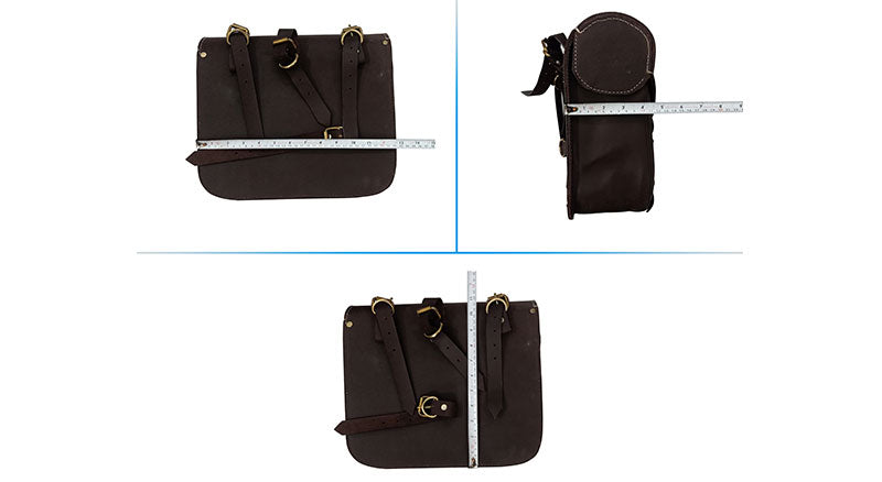 Royal Enfield Hunter 350 Leather Saddle Bags Rusty Brown With Mounting Pair