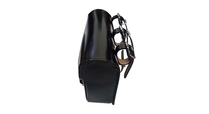 Royal Enfield Hunter 350 Leather Saddle Bags Glossy Black With Mounting Pair