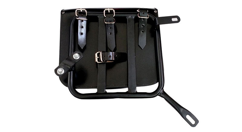 Royal Enfield New Classic Reborn 350 Leather Glossy Black Bags and Mounting Pair