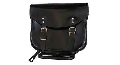 Royal Enfield New Classic Reborn 350 Leather Glossy Black Bags and Mounting Pair