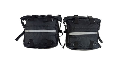 Royal Enfield New Classic Reborn 350 Canvas Saddle Black Bags With Mounting Pair