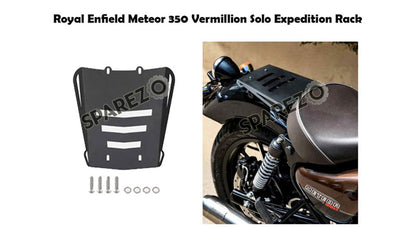 New Royal Enfield Meteor 350cc Vermillion Solo Expedition Rack Plate Black