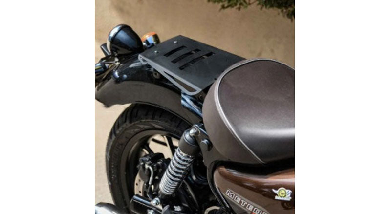 New Royal Enfield Meteor 350cc Vermillion Solo Expedition Rack Plate Black