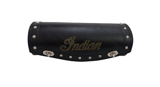 Universal Indian Motorbike Front Side Genuine Leather Tool Bag Black Color D1