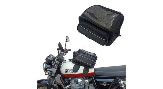 Royal Enfield Bike Universal Magnetic Tank Black Canvas Bag Pouch