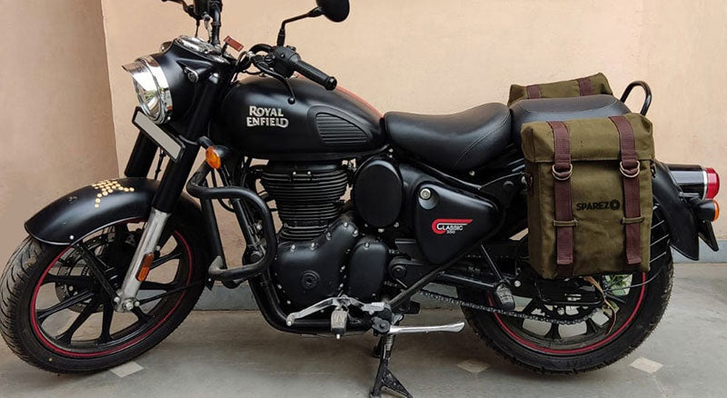 Royal Enfield New Classic Reborn 350cc Military Pannier Bags With Fitting