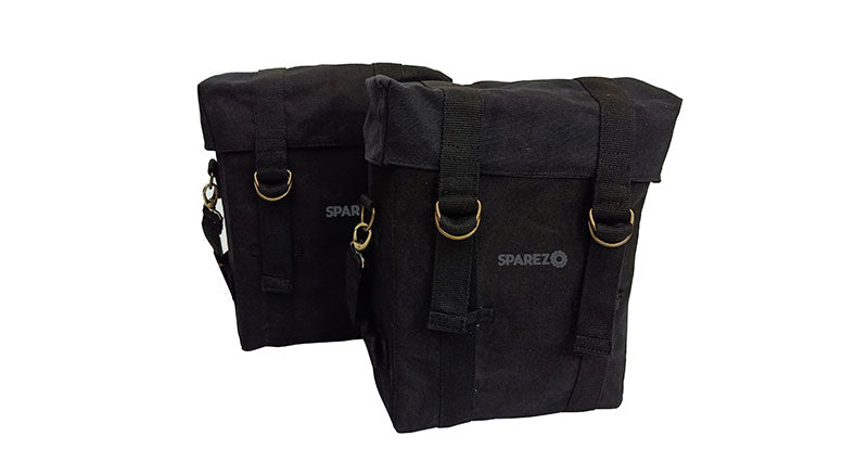 Royal Enfield New Classic Reborn 350cc Military Pannier Black Color Bags With Fitting