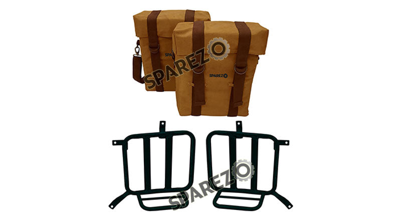 Royal Enfield Meteor 350cc Military Pannier Desert Color Bags With Fitting