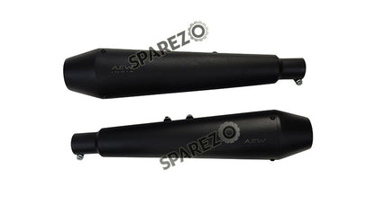 Royal Enfield GT and Interceptor 650cc AEW TE 101 Black Exhaust Silencer Pair