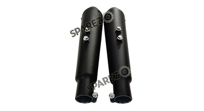Royal Enfield GT and Interceptor 650cc AEW TE 101 Black Exhaust Silencer Pair
