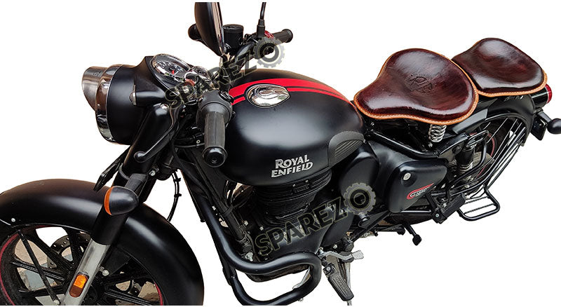 Royal Enfield New Classic Reborn 350cc Front and Rear Leather Seat Antique Brown