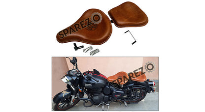 Royal Enfield New Classic Reborn 350cc Front and Rear Leather Seat Tan Brown