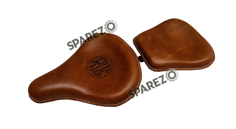 Royal Enfield New Classic Reborn 350cc Front and Rear Leather Seat Tan Brown