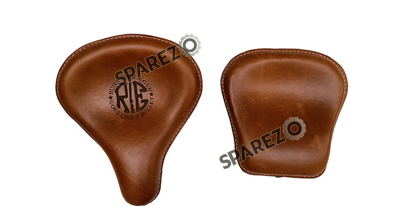 Royal Enfield New Classic Reborn 350cc Front and Rear Leather Seat Tan Brown