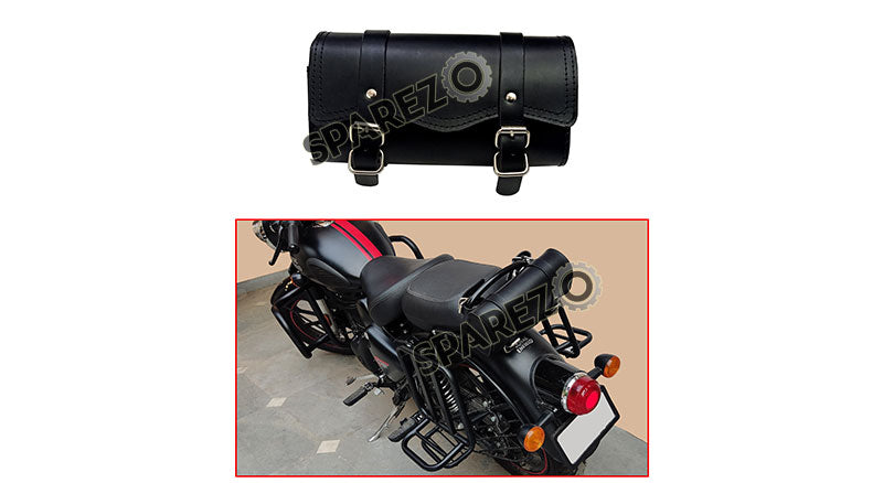 Royal Enfield New Classic Reborn 350cc Leather Tool Roll Accessories Bag Black