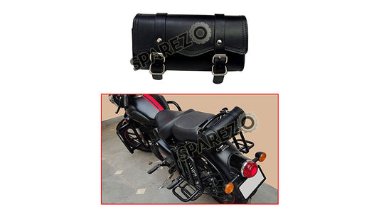 Royal Enfield New Classic Reborn 350cc Leather Tool Roll Accessories Bag Black