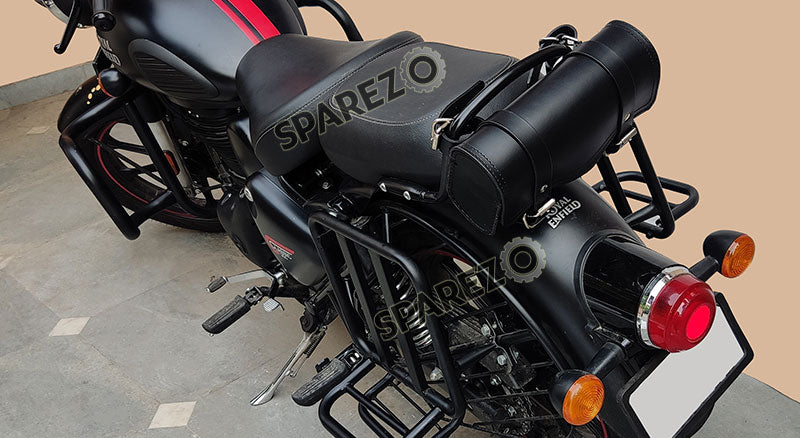 Royal Enfield New Classic Reborn 350cc Leather Tool Roll Accessories Bag Black