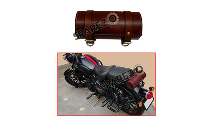 Royal Enfield New Classic Reborn 350cc Leather Tool Roll Accessories Bag Cherry Brown