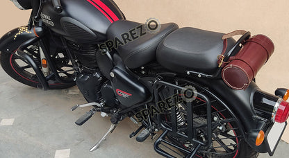 Royal Enfield New Classic Reborn 350cc Leather Tool Roll Accessories Bag Cherry Brown