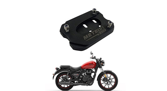 Royal Enfield Steel Side Stand Base Extender Black For Meteor 350cc